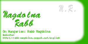 magdolna rabb business card